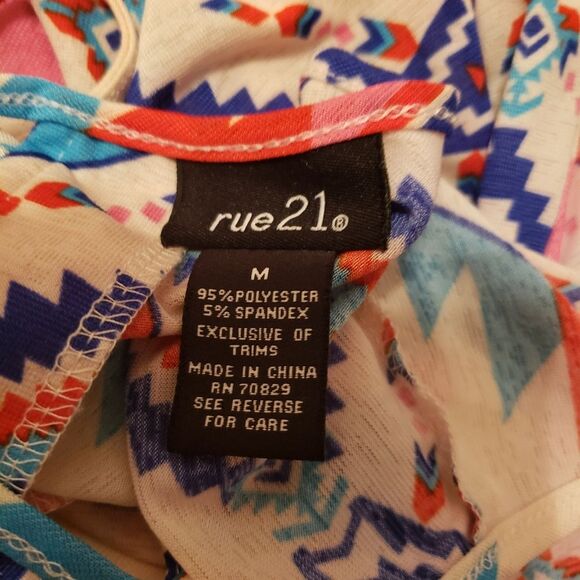 Rue 21 Aztec Boho Western Open Front Long Vest Fringe Cardigan Size Medium - Picture 3 of 7